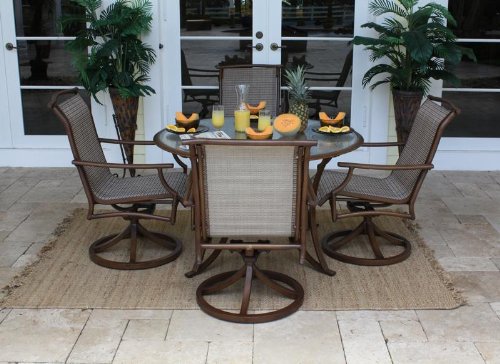 Chub Cay Patio 5 Piece Slatted Table and Rocking Chair Set product image