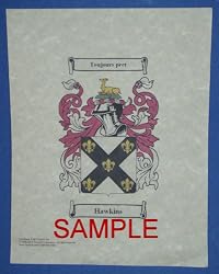 Hanna Coat of Arms on 8 1/2 x 11 Parchment Paper