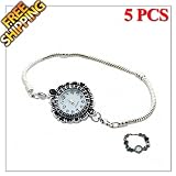 1 Buy = 5PCS 20CM(8.0) Stainless Bracelet Base Watch Chains, Good Quality, Matching Lampwork Murano Glass Beads for European Style Bracelets and Necklaces, Well Compatible with Pandora, Troll, Biagi, Caprice, Dione Beads and Sterling 925 Silver Charms