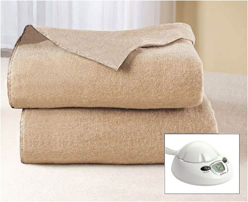 Sunbeam Full Mushroom Tan Electric Heated Warming Blanket