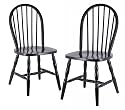 Winsome 29237 Black Windsor Chairs with Curved Legs - Set Of 2