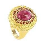 18 KT Gold Layered Dyed Ruby Garnet 3mm Band Ring