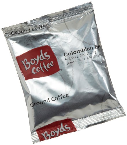 Boyds Coffee Colombian EP, Ground Medium Light Roast Coffee, 2.5-Ounce Portion Packs (Pack of 50)