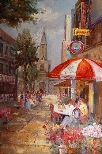 Street-Oil painting-Modern hand painted landscape painting-Custom original artwork for Home Decor-buy quality oil paintings directly from studio-178