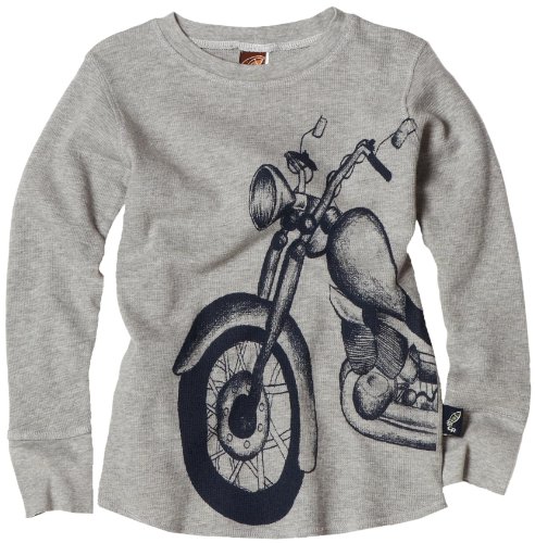 Charlie Rocket Boys 2-7 Toddler Motorcycle Thermal Graphic Tee, Ash, 2T