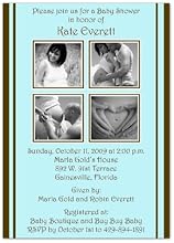 2 + 2 on Blue & Brown Baby Shower Invitations - Set of 20