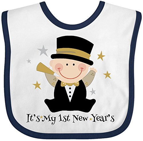 Inktastic Baby Boys' Baby's 1st New Year Baby Bib