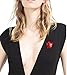 Tagoo Red Flower Brooch Pin Corsage Jewelry with Gold-Plated Chain Austrian Crystal Rhinestone Party/Wedding/Casual