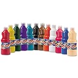 Prang 21696 Prang Ready-to-Use Tempera Paint, 16-oz., 12 Assorted Colors