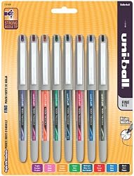 uni-ball Vision, Stick Needle, Fine-Point Rollerball Pens, 8 Colored Ink Pens (1734916)