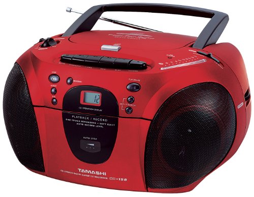 Produkt-Bild: Tamashi CD 158 CBM Tragbarer CD-Player (FM Stereo, Kassettendeck) rot