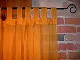 Harvest Gold Sheer 100% Cotton Gauze Tab Curtain, 44 inches X 104 inches
