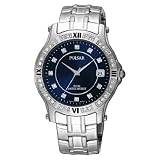 Pulsar Men's PXH559 Crystal Accented Silver-Tone Stainless Steel Watch