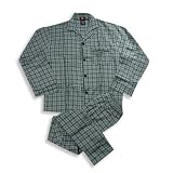 Hanes - Mens Plaid Flannel Pajamas, Grey, Black