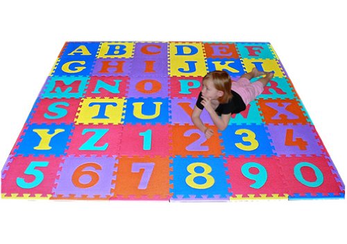 Uppercase 36 Sq. Ft. 'We Sell Mats' Alphabet and Number Floor Puzzle-Each Tile 12"x12"x3/8" Thick with Borders
