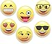 Emoji Magnets, Set of 6 Different Emojis Faces, 1.25 inch, Super Cute Round Magnets for Home, Office, Fridge, Lockers, or Party Favors, Made in USA