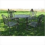 Iron Patio 5 Piece Scroll Dining Set