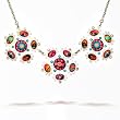 Yoolie's Magenta Cyan and Mustard Tones Rio Fashion Necklace #5813 YN GN ONK