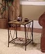 Garden District "Cinnamon" Accent Table with Leaf Motif Resin Top By Powell Furniture