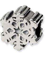 Sterling Silver Snowflake Charm Bead Fits Pandora Chamilia Biagi Bracelet