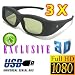 3 Stück Vidimensio 3D Brillen "Universal zum 3D Fernseher" der Marken: Samsung Sony Panasonic Sharp Toshiba LG Philips Mitsubishi