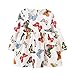 Sunsent Kids Girl Long Sleeve Butterfly Printed Dress Blouse 2-7Y