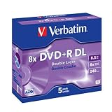 Produkt-Bild: Verbatim DVD+R Rohlinge 8x Double Layer 8,5GB Jewel Case 5er Pack kratzfest