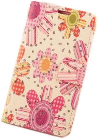 DE Cute Sunflower Samsung Note 3 III Leather Luxury Rhinestone Bling Diamond Case New Pattern 6 Flower With Diamond Flash Glitter Atmosphere Deluxe Folio Leather Flip Case Protective Cover Stand Case With Credit Card Slot for Samsung Galaxy Note 3 III N9000