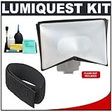 LumiQuest Softbox Flash Diffuser + Cinch Strap + Accessory Kit for Canon 220EX 270EX 430EX 580EX II, Nikon SB-400 SB-600 SB-800 SB-900, Olympus FL-20 FL-36 FL-50, Pentax AF-360FGZ AF-540FGZ Flashes