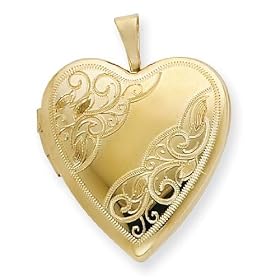 Elegant 1/20 Gold Filled 20mm Side Swirled Heart Locket