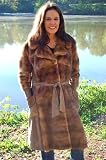 Women's Genuine Pastel Mink and Leather Trim Fur Coat (At Wholesale)