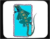 Decorated Mouse Pad with green, reptile, wings, flying, lizard