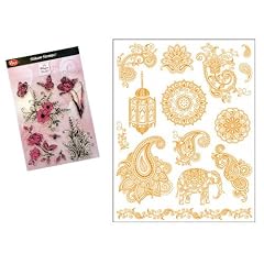 Silikonstempel D16 "Indien" 14 x 18 cm ohne Acrylblock im Blister mit Viva Decor Einleger