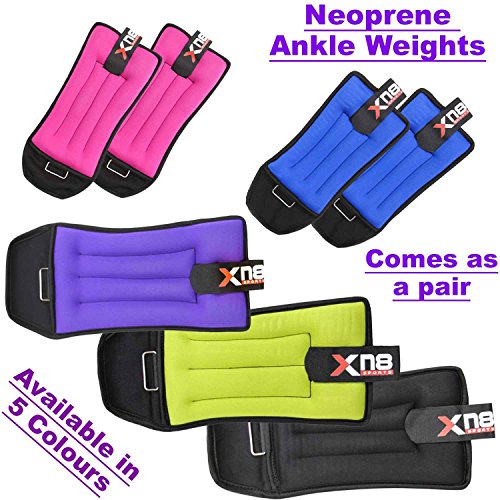 Neoprene Ankle Weights Velcro Black Pink Adjustable Resistant Leg Wrist Strap Running Cross Fitness Gym Training Exercise (Purple, 1 kg Pair (1*2=2Kg)) Neoprene Ankle Weights Velcro Black Pink Adjustable Resistant Leg Wrist Strap Running Cross Fitness Gym Training Exercise (Purple, 1 kg Pair (1*2=2Kg))