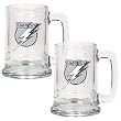 Tampa Bay Lightning NHL 2pc 15oz Glass Tankard Set- Primary Logo by Great American Products