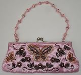 Beaded clutch Bag / Hand Bag. Hand stiched embroidery & glass beads. 2 different length straps. Beautiful unique design.