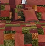 Rich Crushed Velvet Spice Block Handmade Quilt King