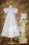 IMAGE OF A-Line Christening Gown with Sheer Overlay 12 Month Size