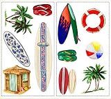 SURFS UP - Peel and Stick - 24 Wall Stickers - Accents