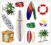 SURFS UP - Peel and Stick - 24 Wall Stickers - Accents