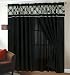 Luxury Silver and Black Circle Window Curtain / Drape Set with Sheer Backing-treatment Draperies