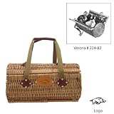 Arkansas Razorbacks NCAA "Verona" Two-Lid Willow Basket (Burgundy) (Engraved Logo)