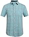 SSLR Men's Straight Fit Short Sleeve Gingham Shirt