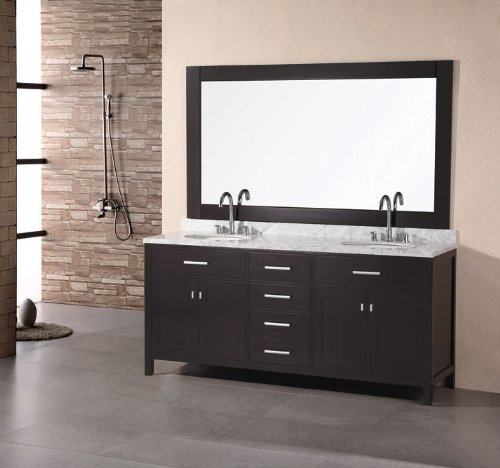 London 72 Double Sink Pearl White