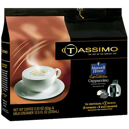 Childrens Toyshop  Gourmet Food : Maxwell House Café Collection Cappuccino T-Discs for Tassimo Systems 40 ct.