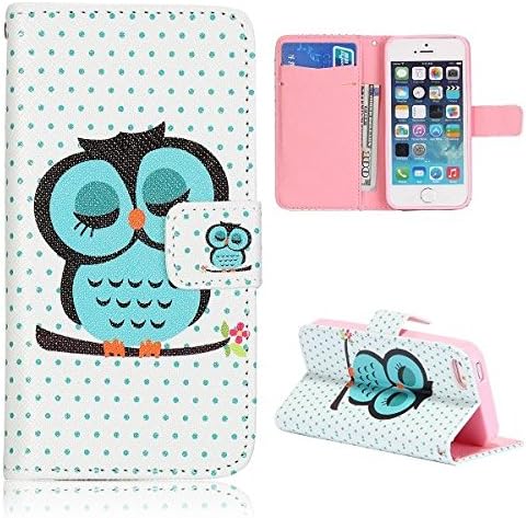 Leather Iphone 6 4.7 Case -Sleeping Owl -Bonus Offer - Dirt- Proof Plug for Apple I-phone 4, 5, 6