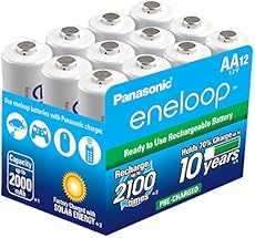 Panasonic BK-3MCCA12SA eneloop AA 2100 Cycle Ni-MH Pre-Charged Rechargeable Batteries (Pack 12)