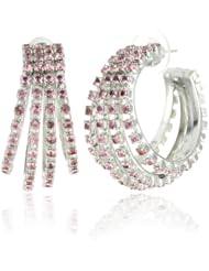 Rodrigo Otazu "DNA" Rings of Light Pink Crystal Post Hoop Earrings