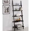 Walnut Five-tier Leaning Ladder Book Shelf