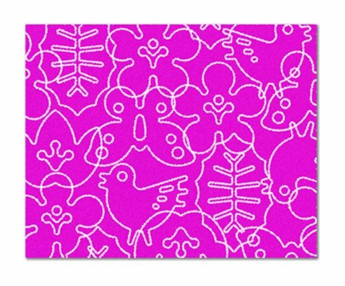 not Neutral Season 4-Foot-by-5-Foot Rug, White/Pink